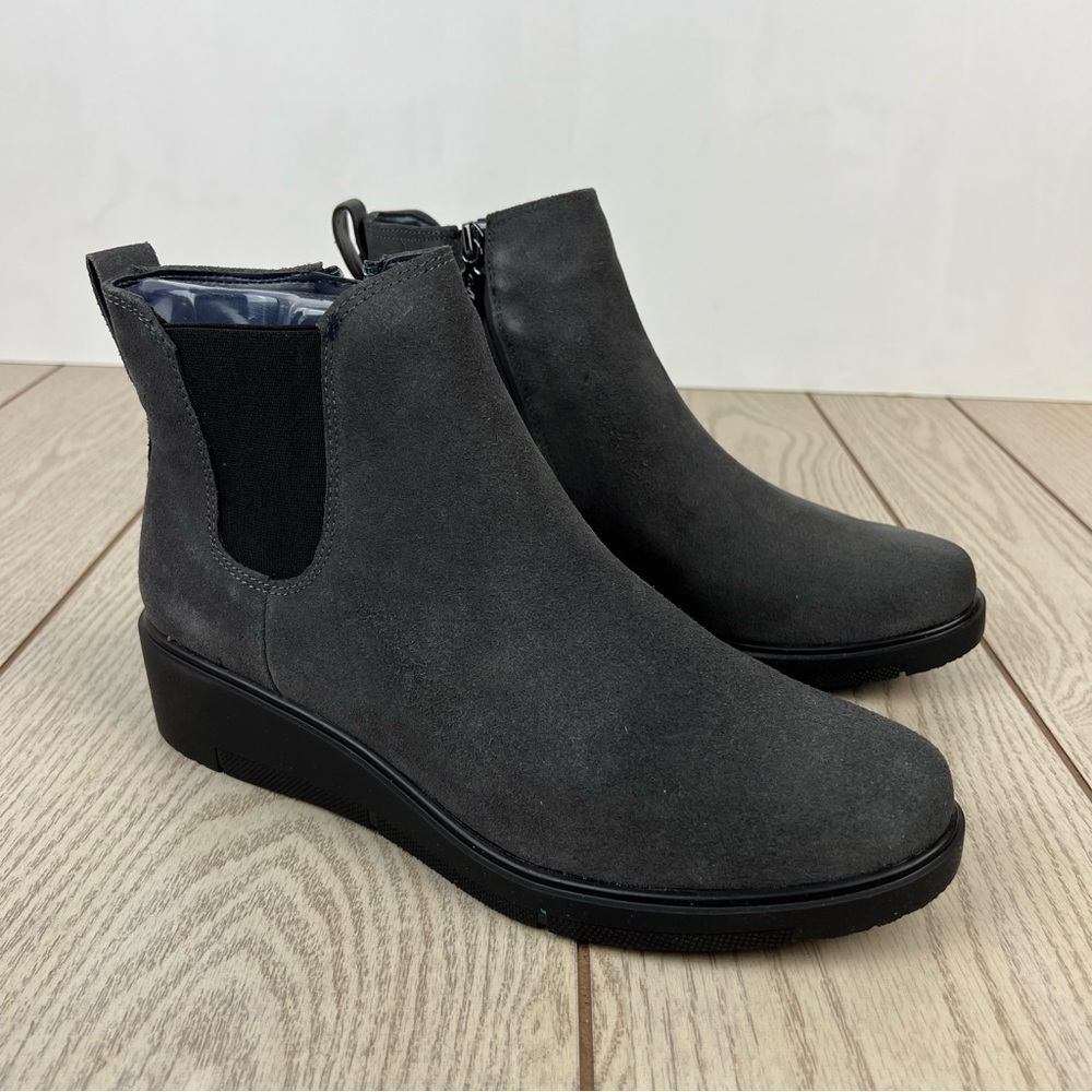 Aqua College Women's Loretta Waterproof Suede Booties 11M Dark Grey $130